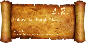 Lubovits Renáta névjegykártya